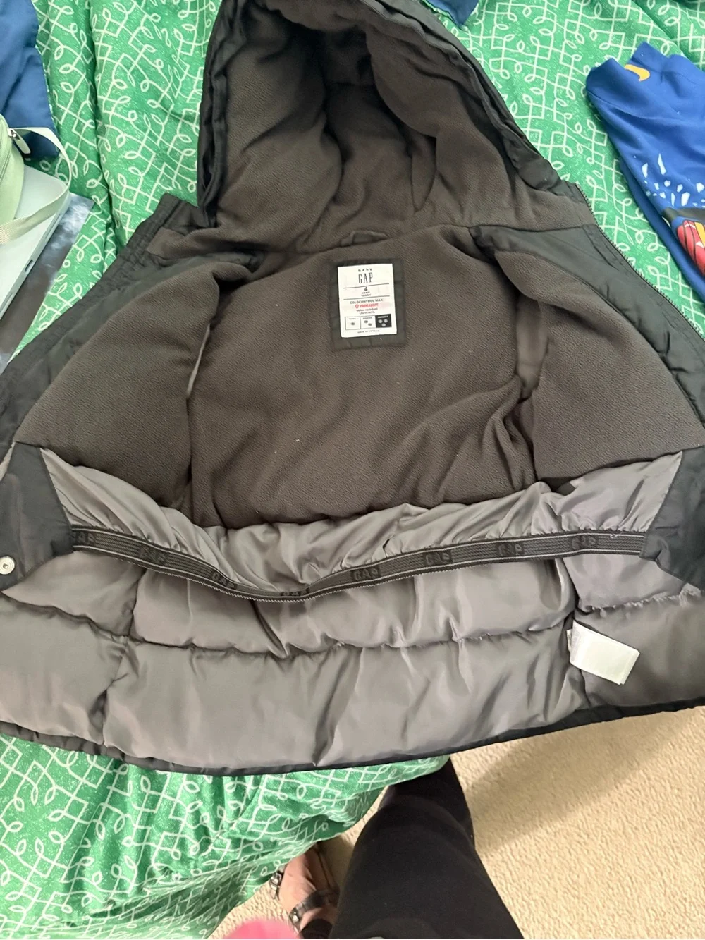 GAP Kids Black Hooded Puffer Jacket